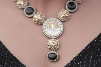 Black and Golden Bagh Statement Necklace