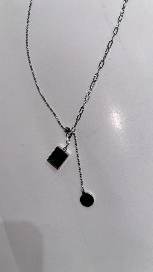 Emerald Statement Silver Chain