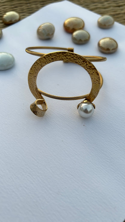 Kada Style Pearl Statement Bracelet