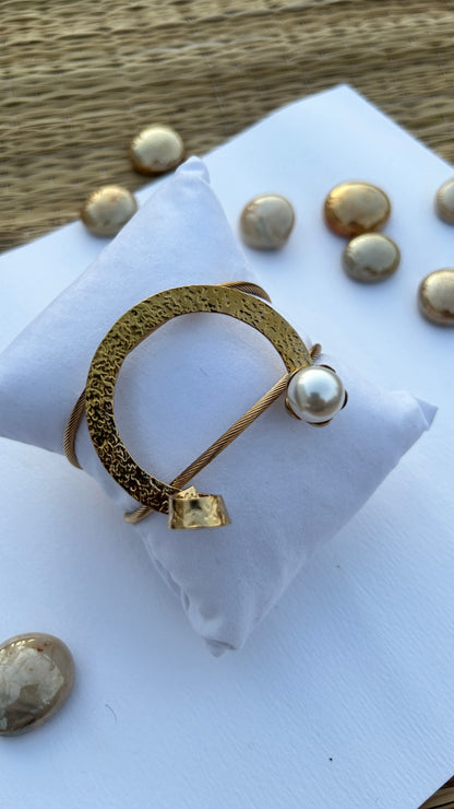 Kada Style Pearl Statement Bracelet