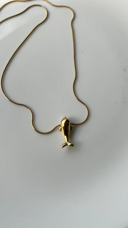 Dolphin Statement Anti tarnish Chain Pendant