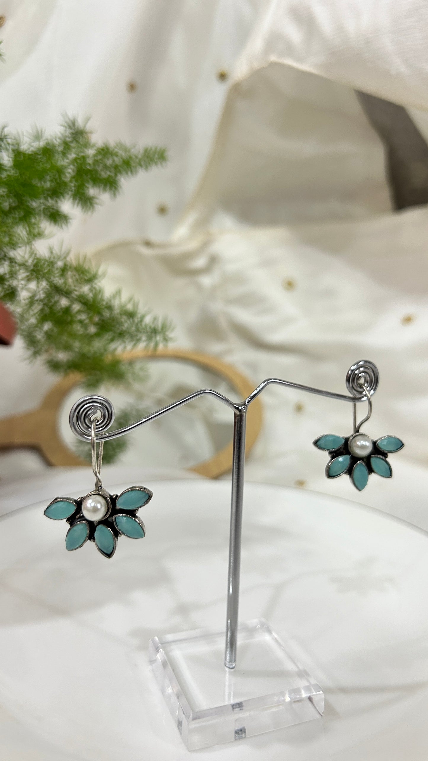 Aqua Blue Candy Pop Hook Earrings