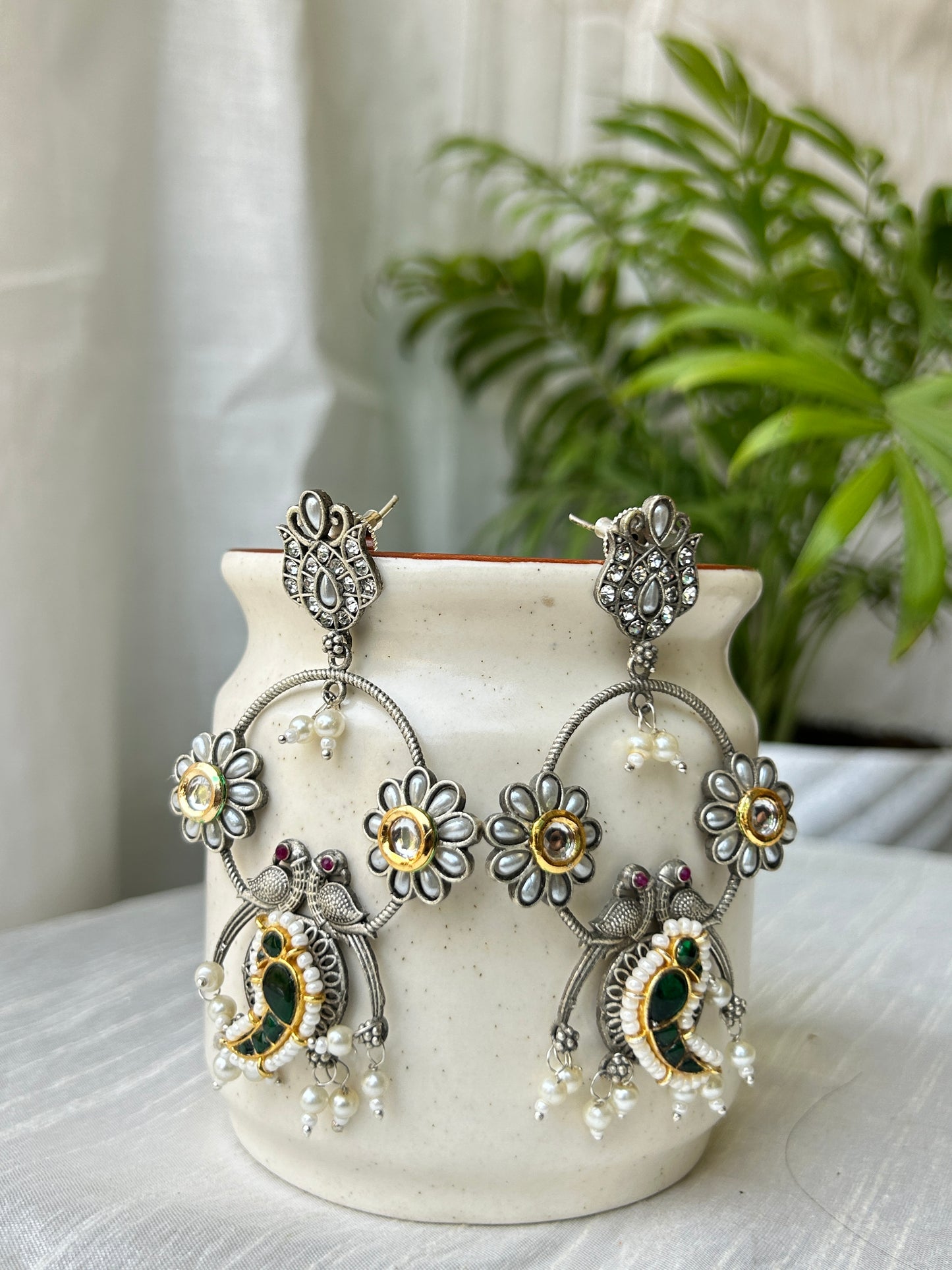 Parrot Jaipuri Earrings