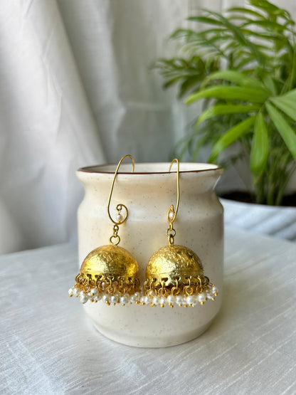 Golden Charm Jhumka Earrings