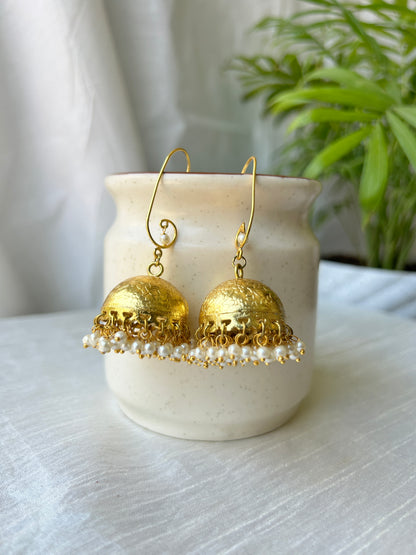 Golden Charm Jhumka Earrings