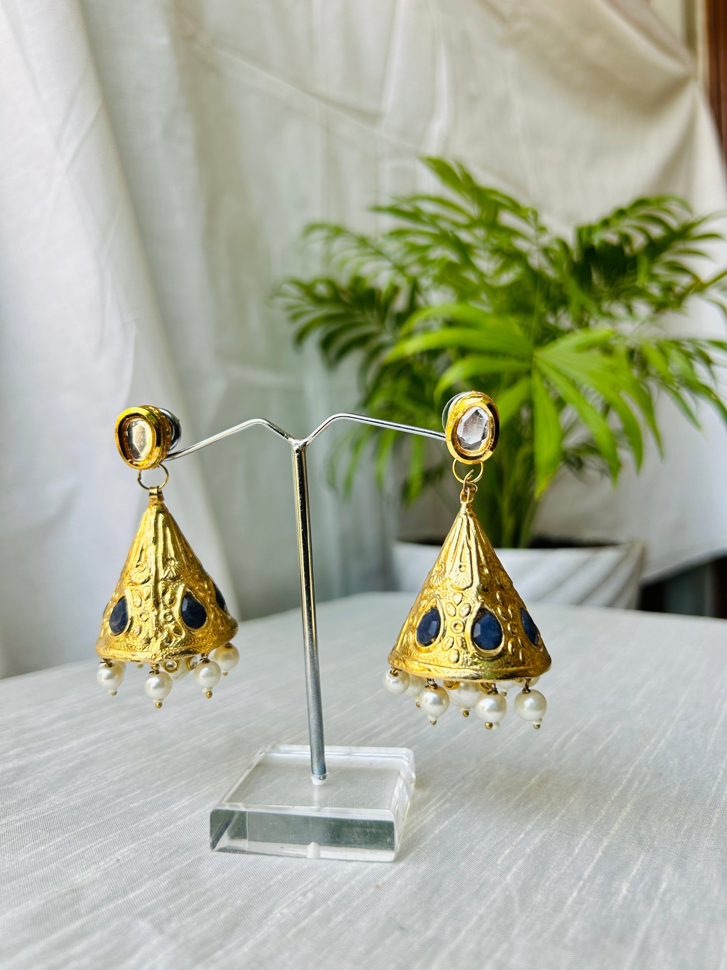 Golden Mini Jhumka Earrings