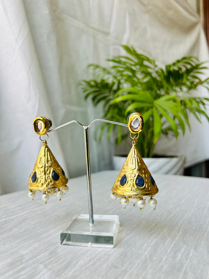 Golden Mini Jhumka Earrings