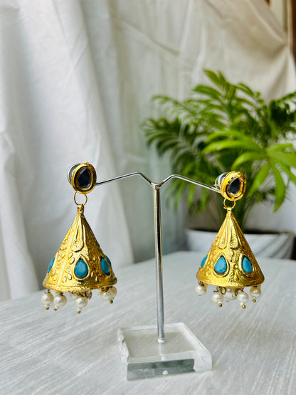 Golden Mini Jhumka Earrings