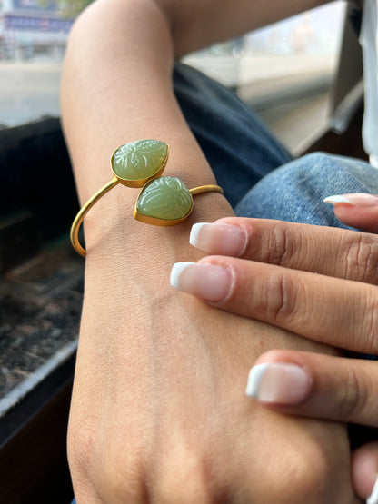 Engraved Real Stone Bracelet