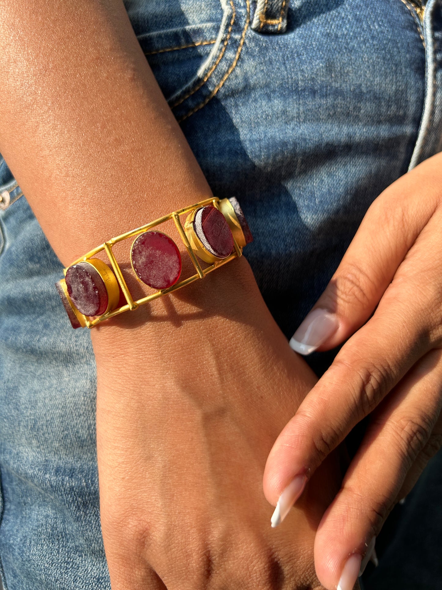 Real Stone Bracelet in Ruby