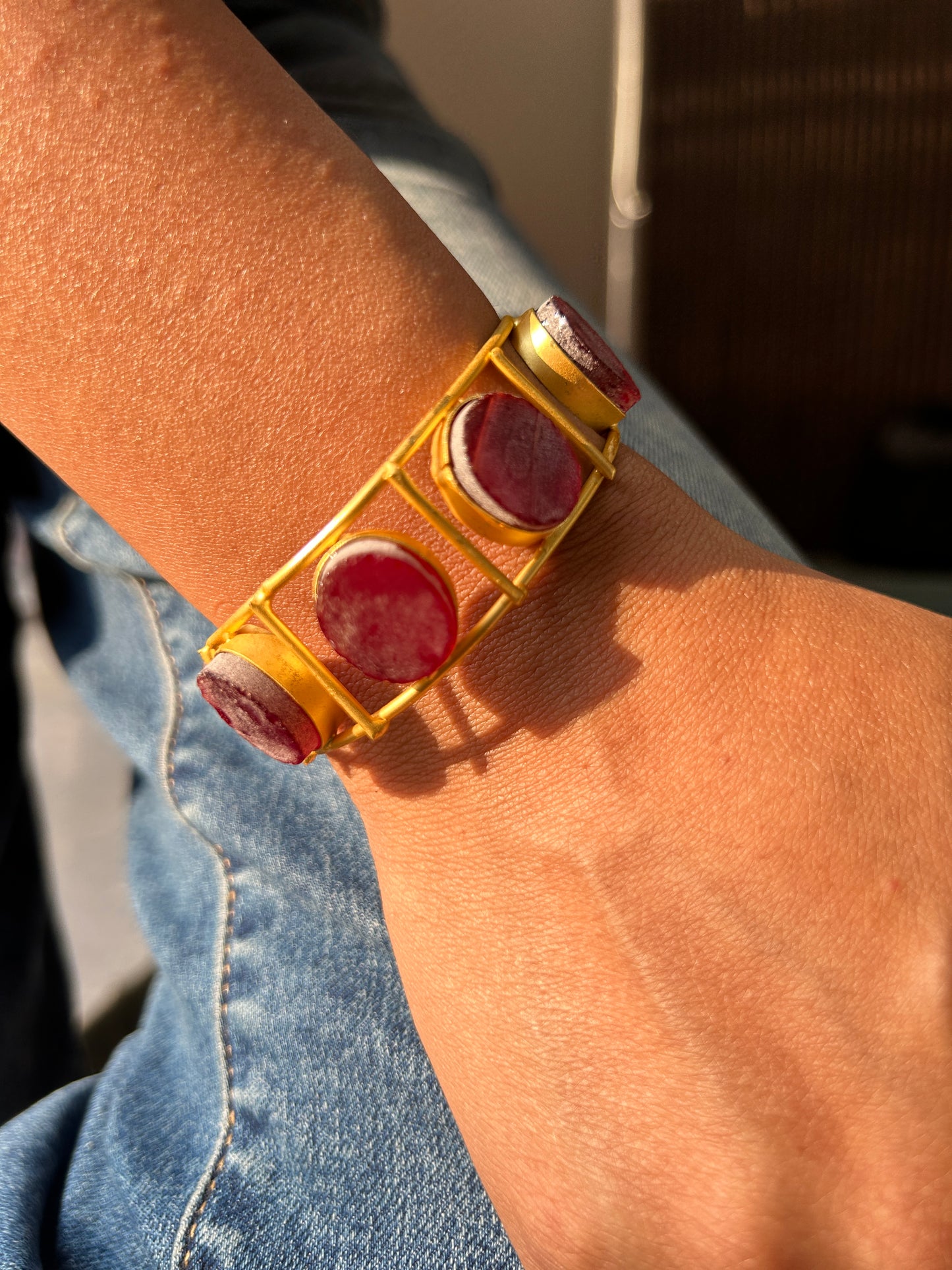 Real Stone Bracelet in Ruby