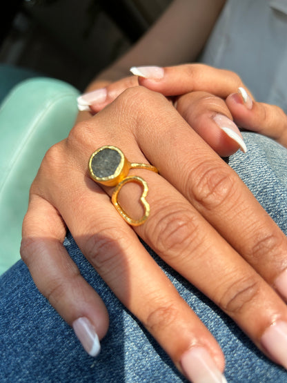 Heart Shape Real Stone Ring