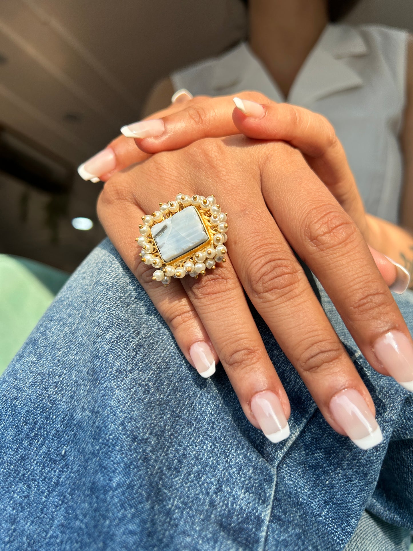 Blue Real Stone Ring