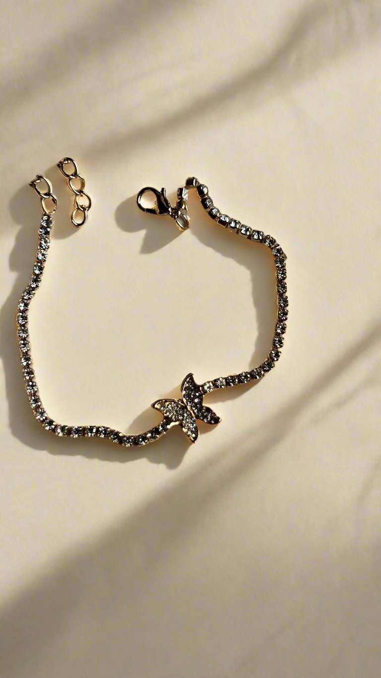 AD Stone Butterfly Anklet