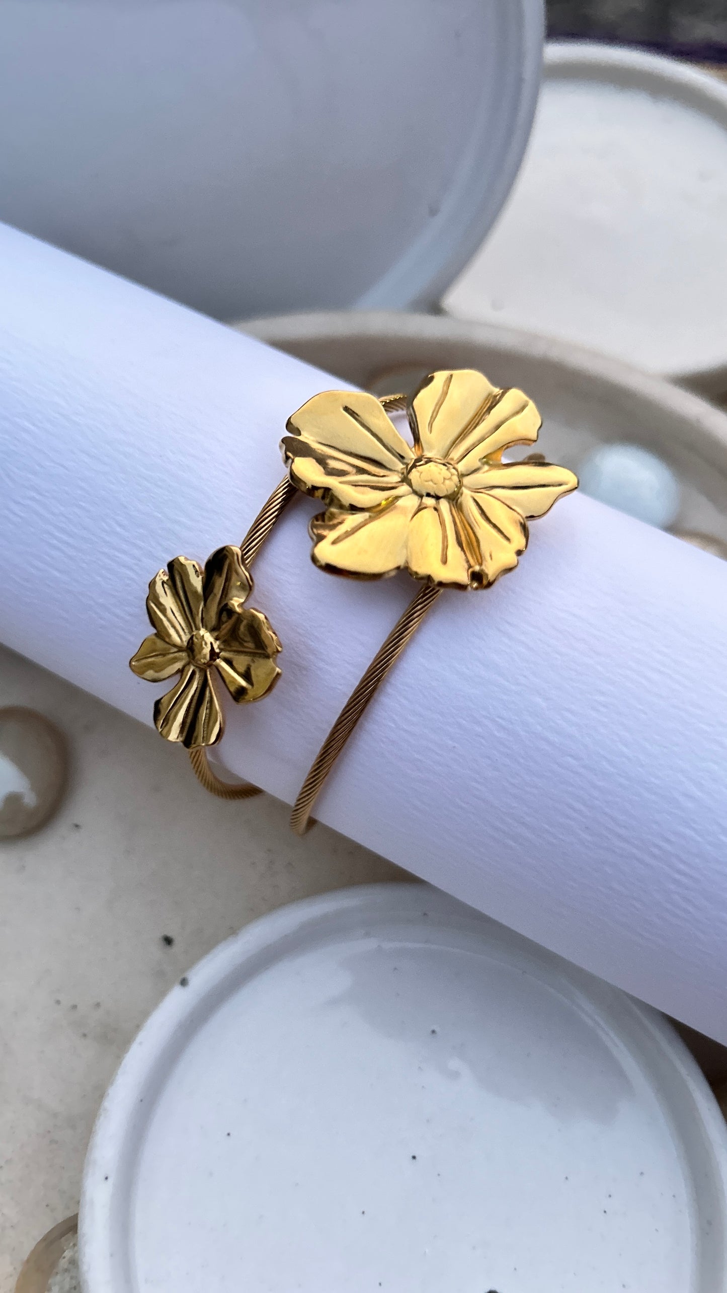 Flower Statement Kada Style Bracelet