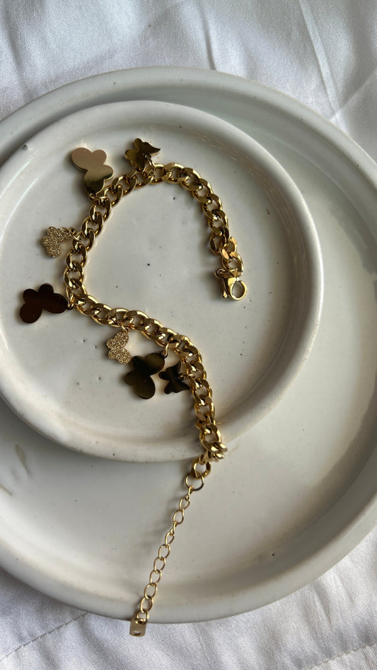 Butterfly Statement Golden Chain Bracelet